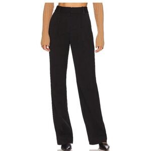 Reformation Dress Pants Black Wool Blend Straight Leg Work Office Minimalist 0